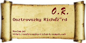 Osztrovszky Richárd névjegykártya