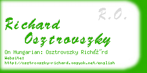 richard osztrovszky business card